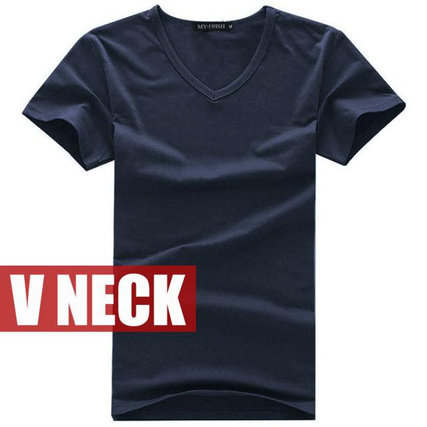 West Louis™ V-neck Cotton T-Shirt Navy / S - West Louis