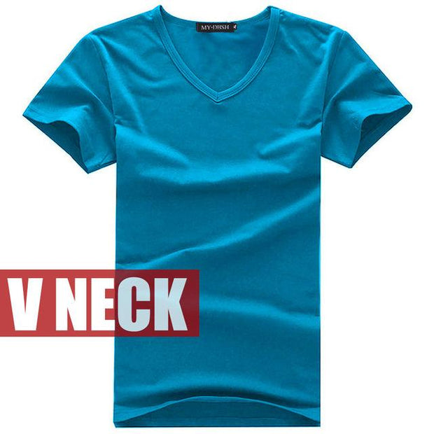 West Louis™ V-neck Cotton T-Shirt Blue / S - West Louis