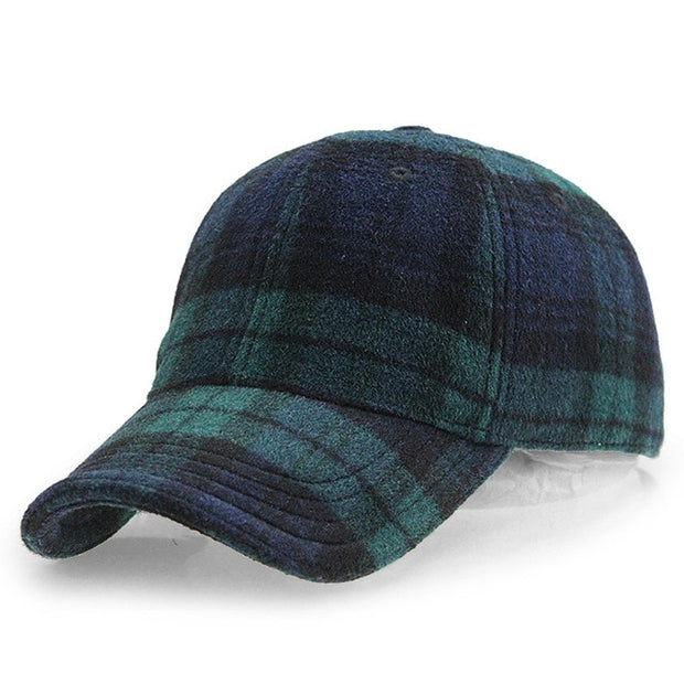 West Louis™ Plaid Woolen Baseball Cap