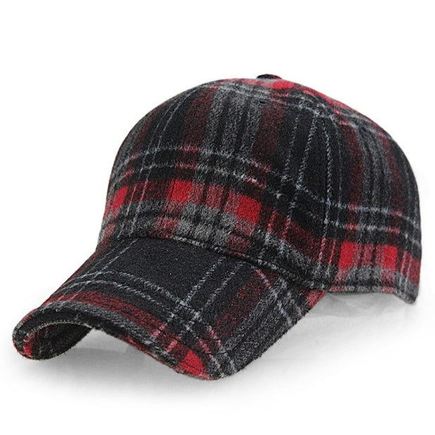 West Louis™ Plaid Woolen Baseball Cap