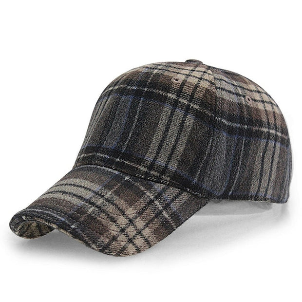 West Louis™ Plaid Woolen Baseball Cap