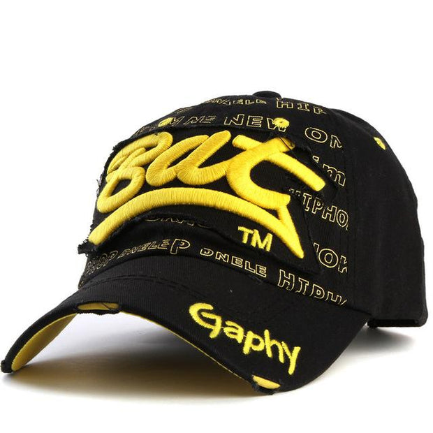 West Louis™ Gorras Curved Brim Baseball Cap black yellow - West Louis