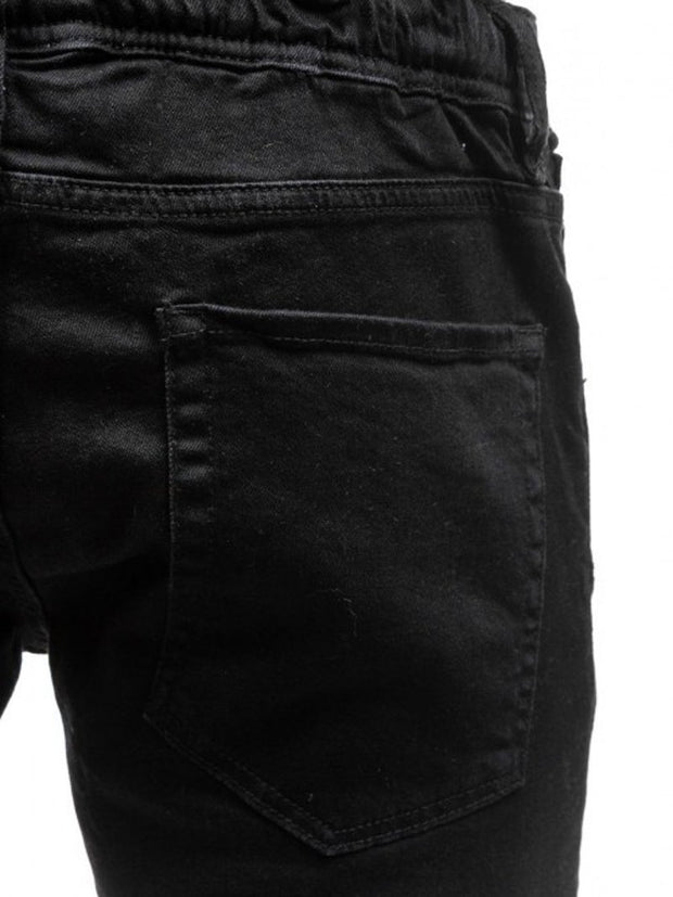 West Louis™ Hip Hop Washed Men Skinny Hole Jean  - West Louis