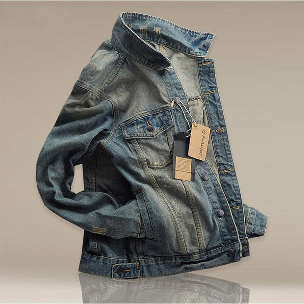 West Louis™ Casual Washed Cotton Jeans Jacket  - West Louis