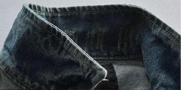 West Louis™ Casual Washed Cotton Jeans Jacket  - West Louis