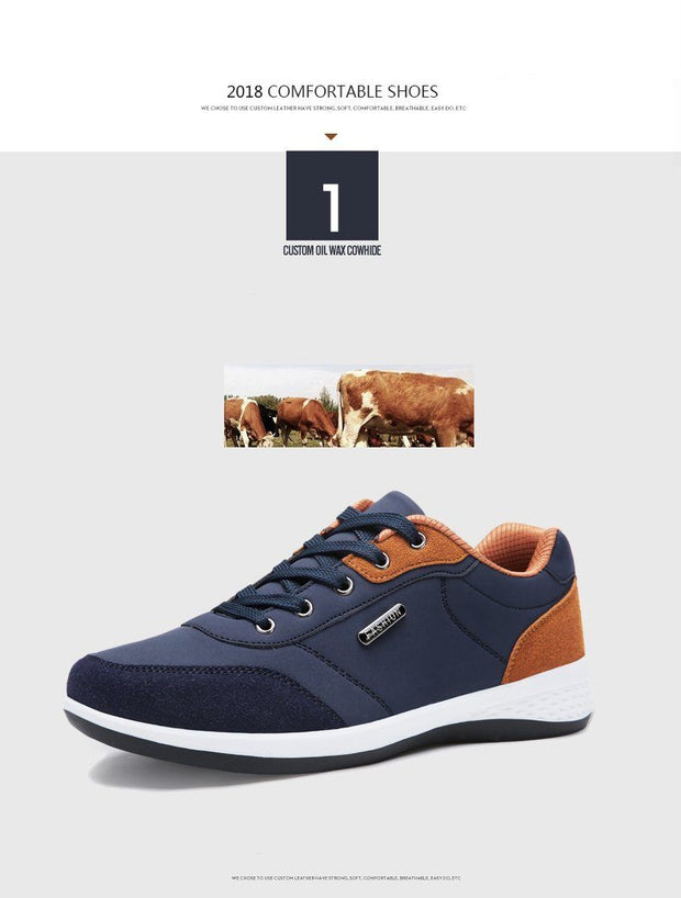 West Louis™ Lace-Up Microfiber Leather Sneakers  - West Louis