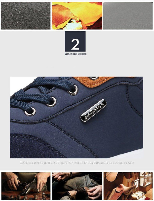 West Louis™ Lace-Up Microfiber Leather Sneakers  - West Louis