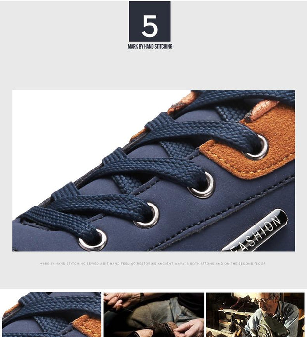 West Louis™ Lace-Up Microfiber Leather Sneakers  - West Louis