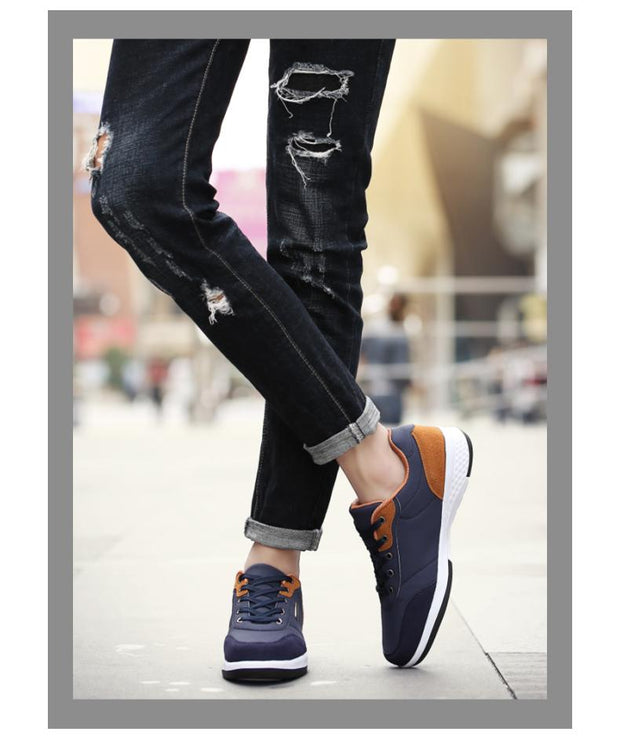 West Louis™ Lace-Up Microfiber Leather Sneakers  - West Louis