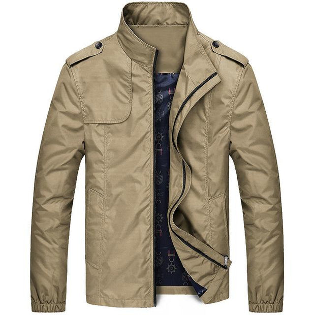 West Louis™ Designer Business-Man Windbreaker Jacket Khaki / XS - West Louis