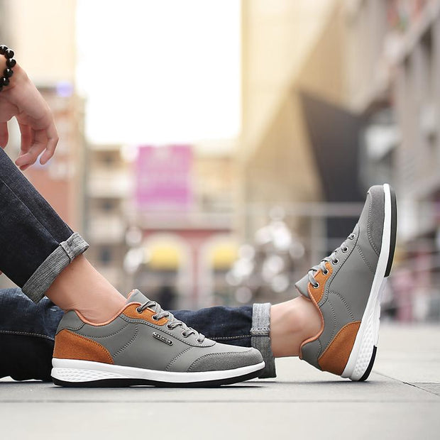 West Louis™ Lace-Up Microfiber Leather Sneakers  - West Louis
