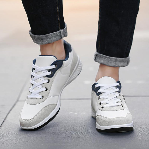West Louis™ Lace-Up Microfiber Leather Sneakers  - West Louis