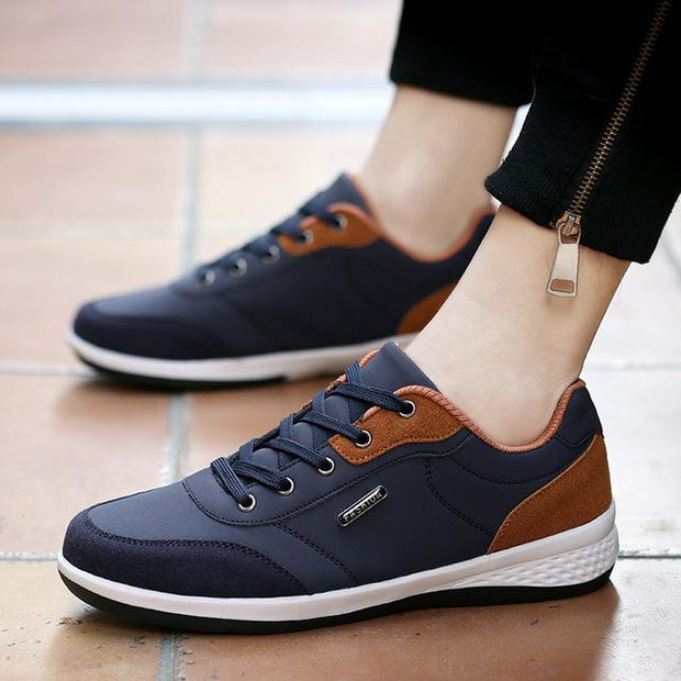 West Louis™ Lace-Up Microfiber Leather Sneakers Blue / 7 - West Louis