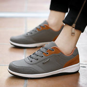 West Louis™ Lace-Up Microfiber Leather Sneakers Gray / 7 - West Louis