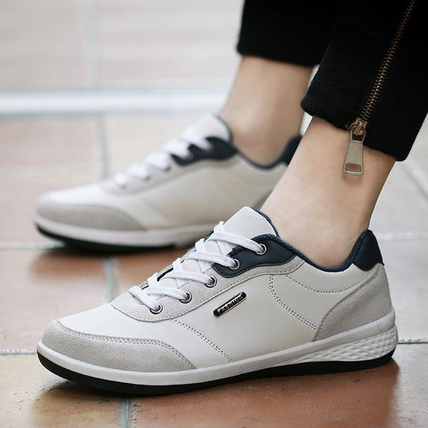 West Louis™ Lace-Up Microfiber Leather Sneakers White / 7 - West Louis