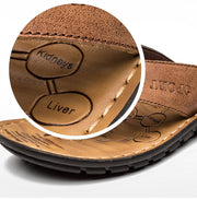 West Louis™ Cow Leather Fashion Flip Flops  - West Louis