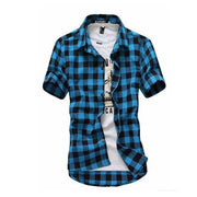 West Louis™ Red And Black Plaid Shirt Blue / M - West Louis