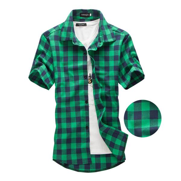 West Louis™ Red And Black Plaid Shirt Green / M - West Louis