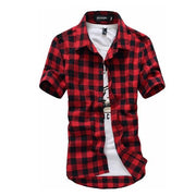 West Louis™ Red And Black Plaid Shirt Red Black / M - West Louis