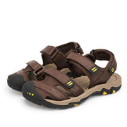 West Louis™Cow Leather Men Sandals Dark Brown / 6.5 - West Louis