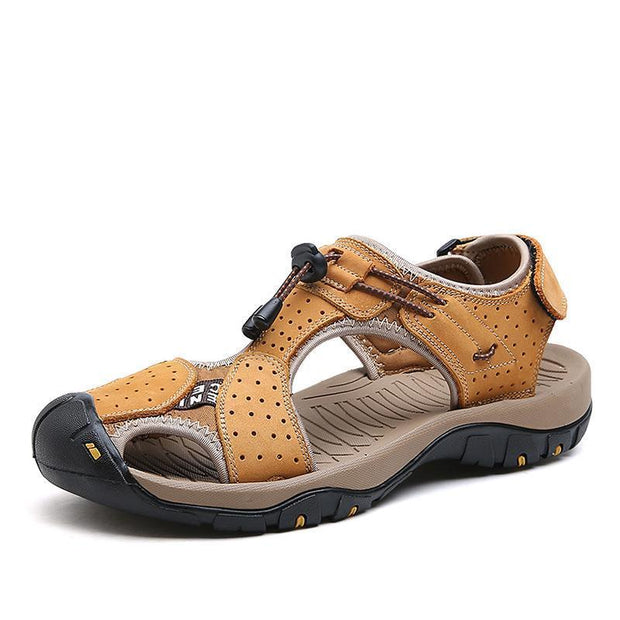 West Louis™ High Quality Genuine Leather Men Sandals  - West Louis