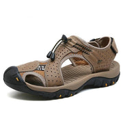 West Louis™ High Quality Genuine Leather Men Sandals Khaki / 10 - West Louis