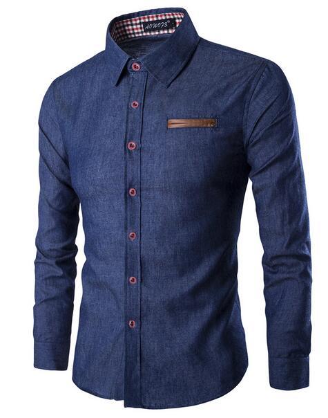 West Louis™ Business Luxury Cotton Shirt Dark blue / M - West Louis