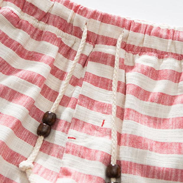 West Louis™ Cotton Linen Stripe Shorts  - West Louis