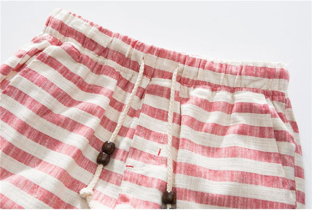 West Louis™ Cotton Linen Stripe Shorts  - West Louis