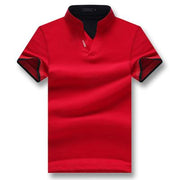 West Louis™ Summer Short Sleeved Turn Down Collar Polo Shirt Red / XL - West Louis