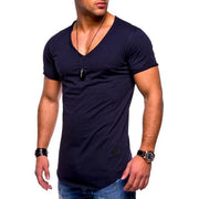 West Louis™  Deep V-Neck Brand T-Shirt Blue / L - West Louis