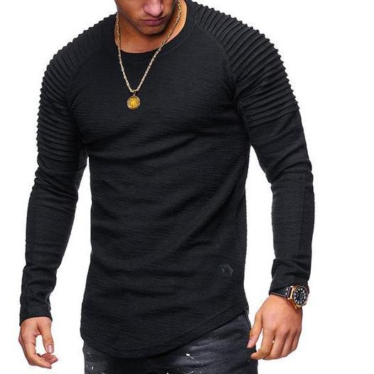 West Louis™ Fold Long Sleeves Hombre T-Shirt Black / M - West Louis