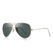 West Louis™ Classic Pilot Polarized Sunglasses Gold Green - West Louis
