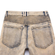 West Louis™ Pleated Motor Jeans Shorts  - West Louis