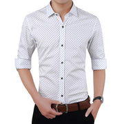 West Louis™ Designer Polka Dot Dress Shirts white / XS - West Louis