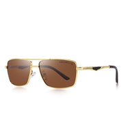 West Louis™ Polarized Rectangle Sunglasses Brown - West Louis