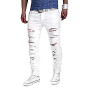 West Louis™ Designer Ripped Slim Jeans white / M - West Louis