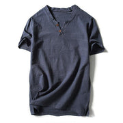 West Louis™ Button Decor Trend T-Shirts Gray Blue / L - West Louis