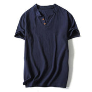 West Louis™ Button Decor Trend T-Shirts Navy Blue / L - West Louis