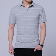 West Louis™ Brand Summer Stripped Polo Shirt Gray / M - West Louis