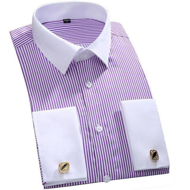 West Louis™ French Cufflinks Shirts Purple / S - West Louis