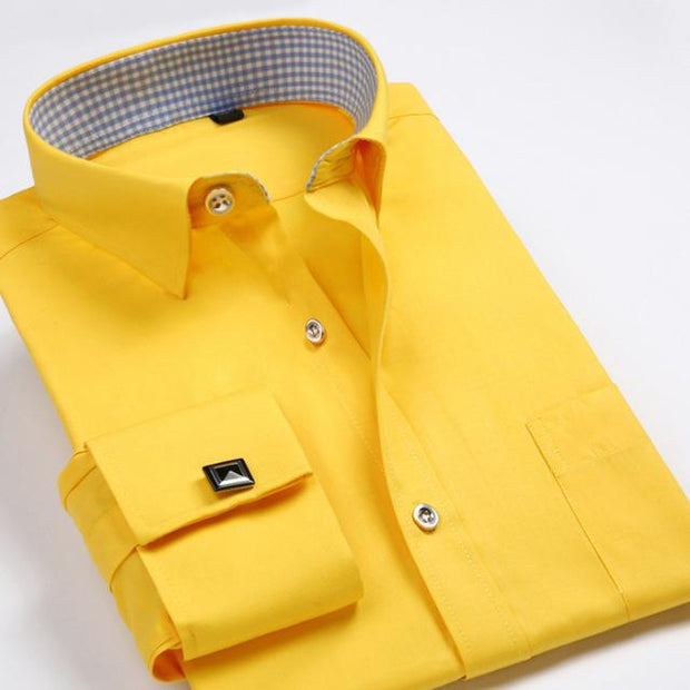 West Louis™ French Cufflinks Shirts Yellow / S - West Louis