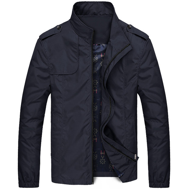 West Louis™ Autumn Solid Stand Collar Windproof Jacket