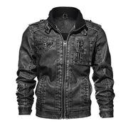 West Louis™ Branded Military Leather Jacket