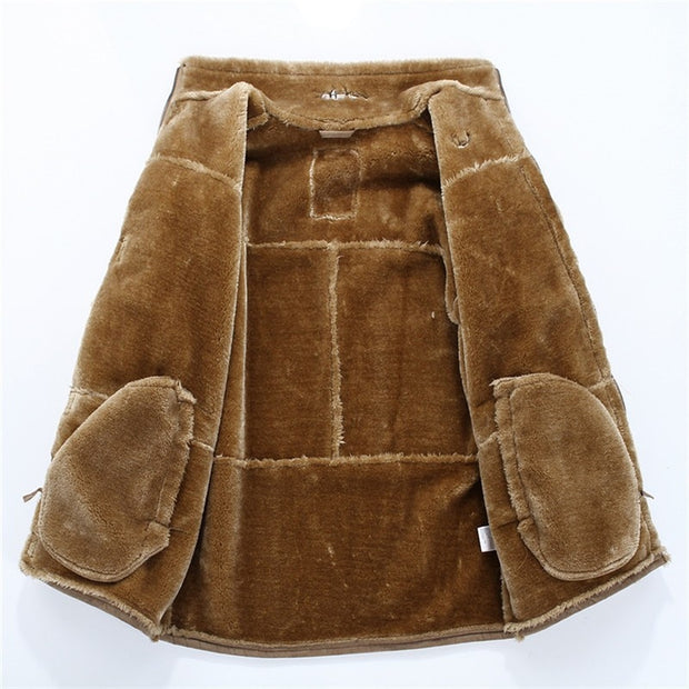 West Louis™ Brand Suede Inside Fleece Thick Coat
