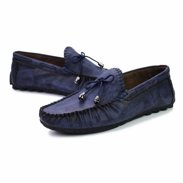 West Louis™ Premium Flat Leather Loafer Mocassin