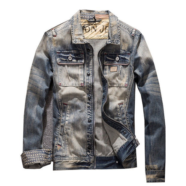 West Louis™ American Cowboy Denim Jacket