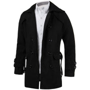 West Louis™ Faux Wool Trench Business Long Coat