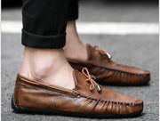 West Louis™ Premium Flat Leather Loafer Mocassin