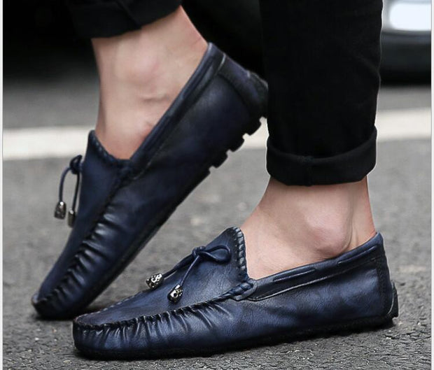 West Louis™ Premium Flat Leather Loafer Mocassin